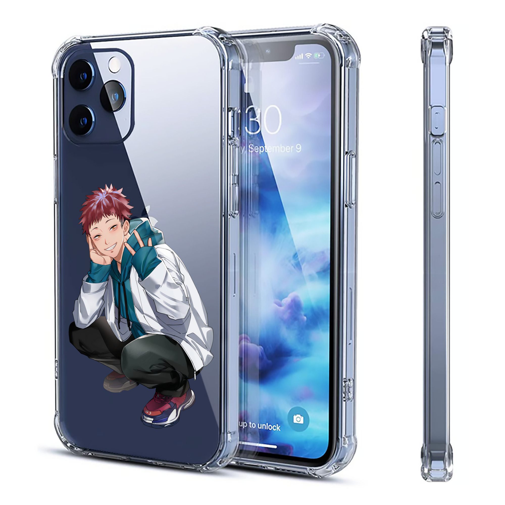 （画像用） 呪術廻戦 Jujutsu Kaisen 【iPhone 12シリーズ対応】透明スマホケース（クリアソフトケース）